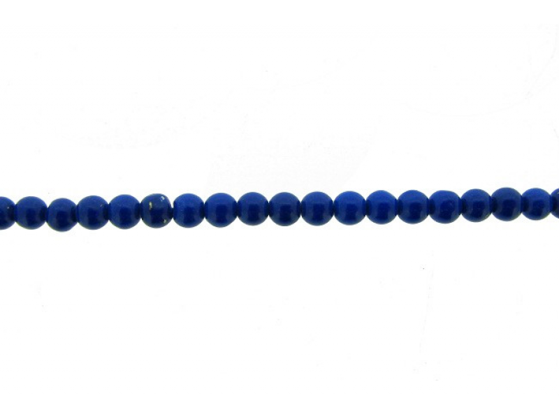 Lapis Pressed Round Beads - 4 mm                             