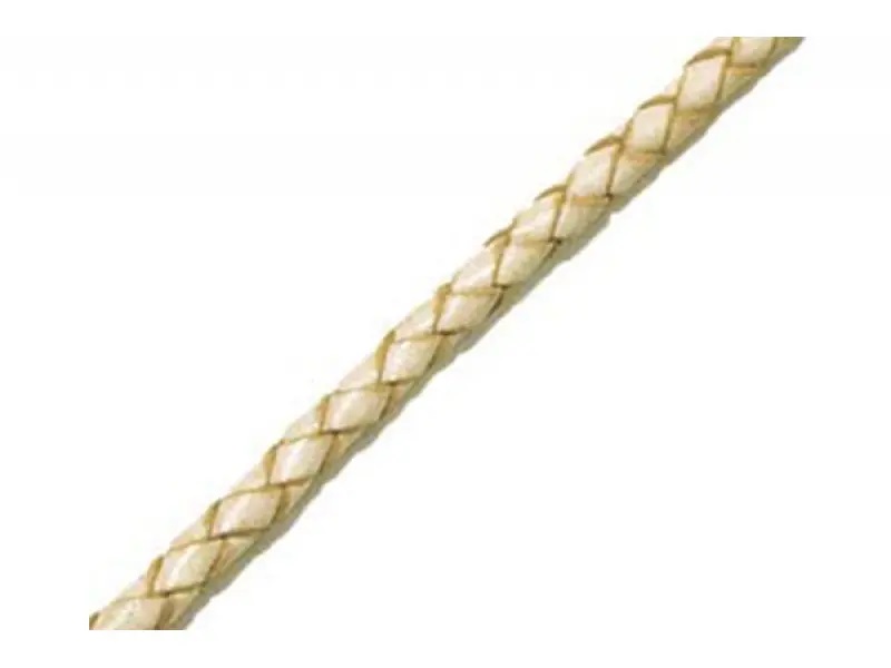 Braided Leather Natural 2.5mm 