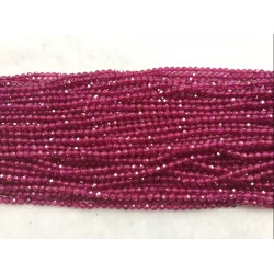 red corundum faceted 2mm beads