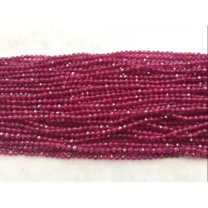 red corundum faceted 2mm beads