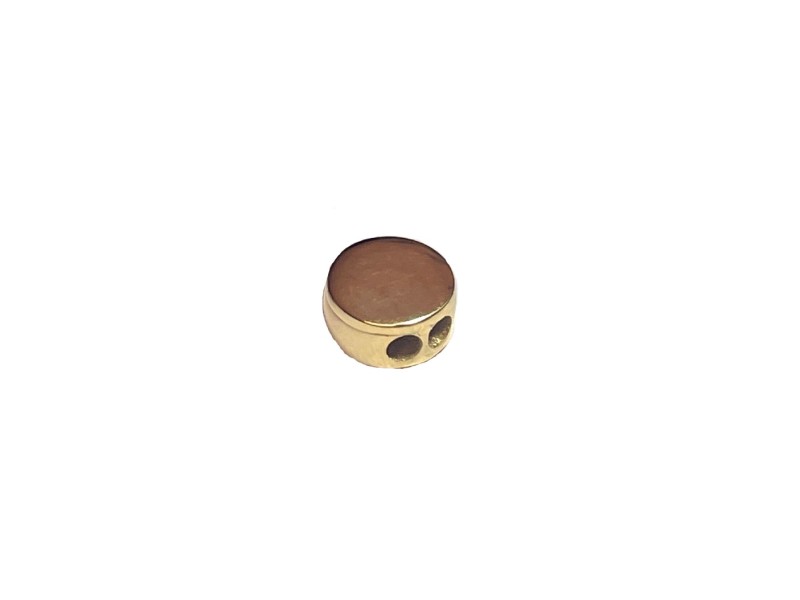 925 gold plated flat slider bead 2 hole 