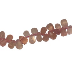 Rose Quartz Drops Side Drilled Beads              