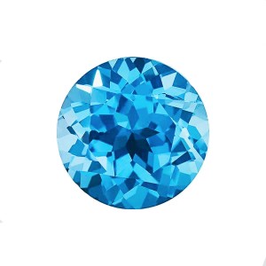 CUBIC ZIRCONIA ROUND CUT BLUE 9MM