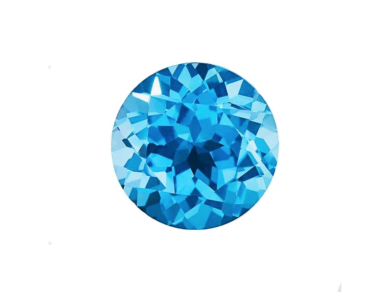 CUBIC ZIRCONIA ROUND CUT BLUE 9MM