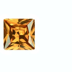 CUBIC ZIRCONIA SQUARE CUT ORANGE 7mm